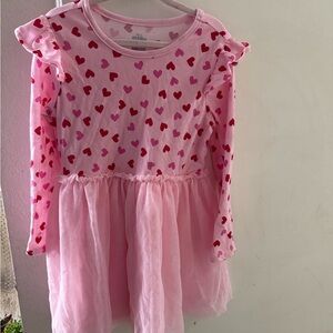 Pink Heart Long Sleeve Dress